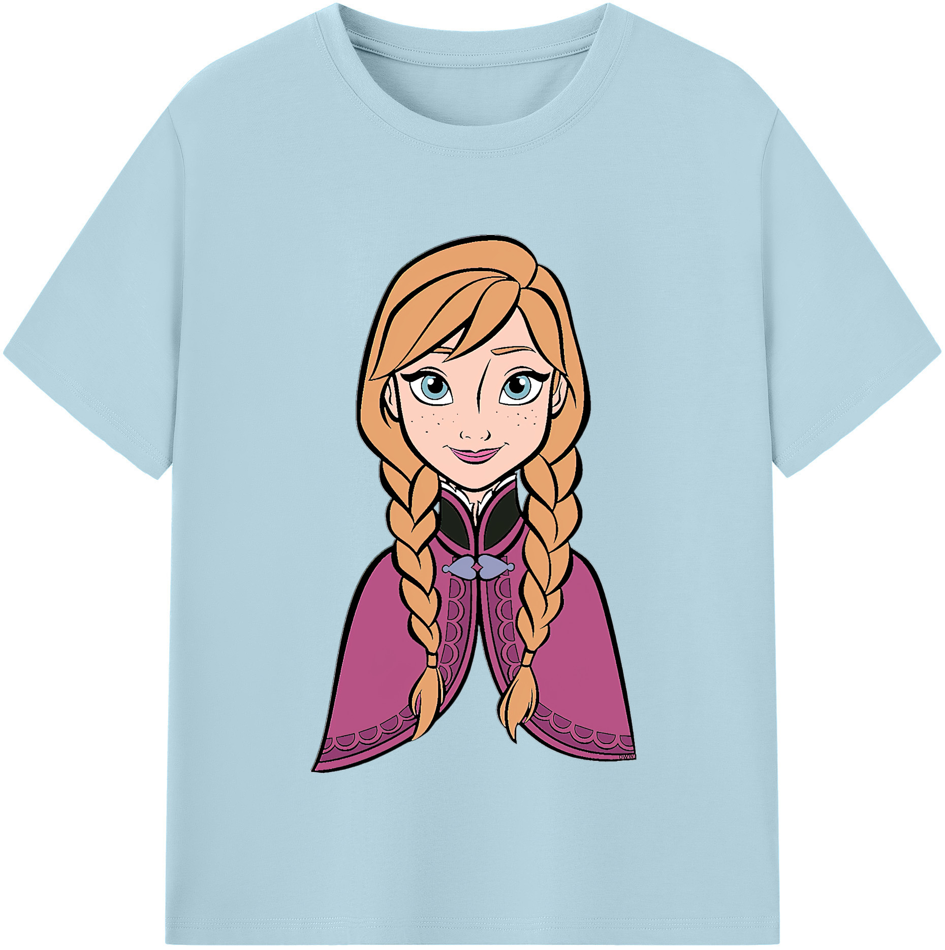 （画像用） アナと雪の女王 アンナ エルサ Frozen Anna Elsa 綿100％半袖Tシャツ（フロントプリント）